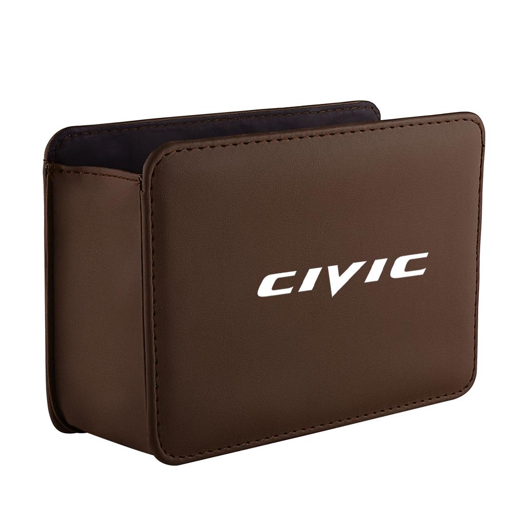 Leather Car Badge Door Storage Box Under Seat Back Trash Bag Interior For Honda Civic Accord Fit City Jazz CR-Z Element Insight