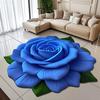 3D Rose Flower Area Rug Non-slip Washable Absorbent Plush Floor Mat Irregular Floral Carpet Indoor Living Room Bedroom Bathroom Kitchen Decoration