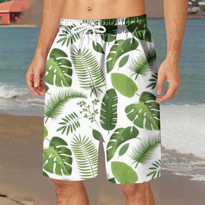 Retro Ethnic Style Graphic Beach Shorts For Men Summer Drawstring Pockets Casual 3D Printed Short Pants Fashion Loose Swim Trunk