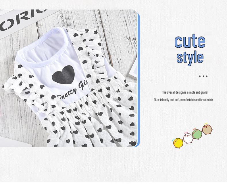 Heart Maid Princess Dress - Spring/Summer Thin Style for Small Dogs
