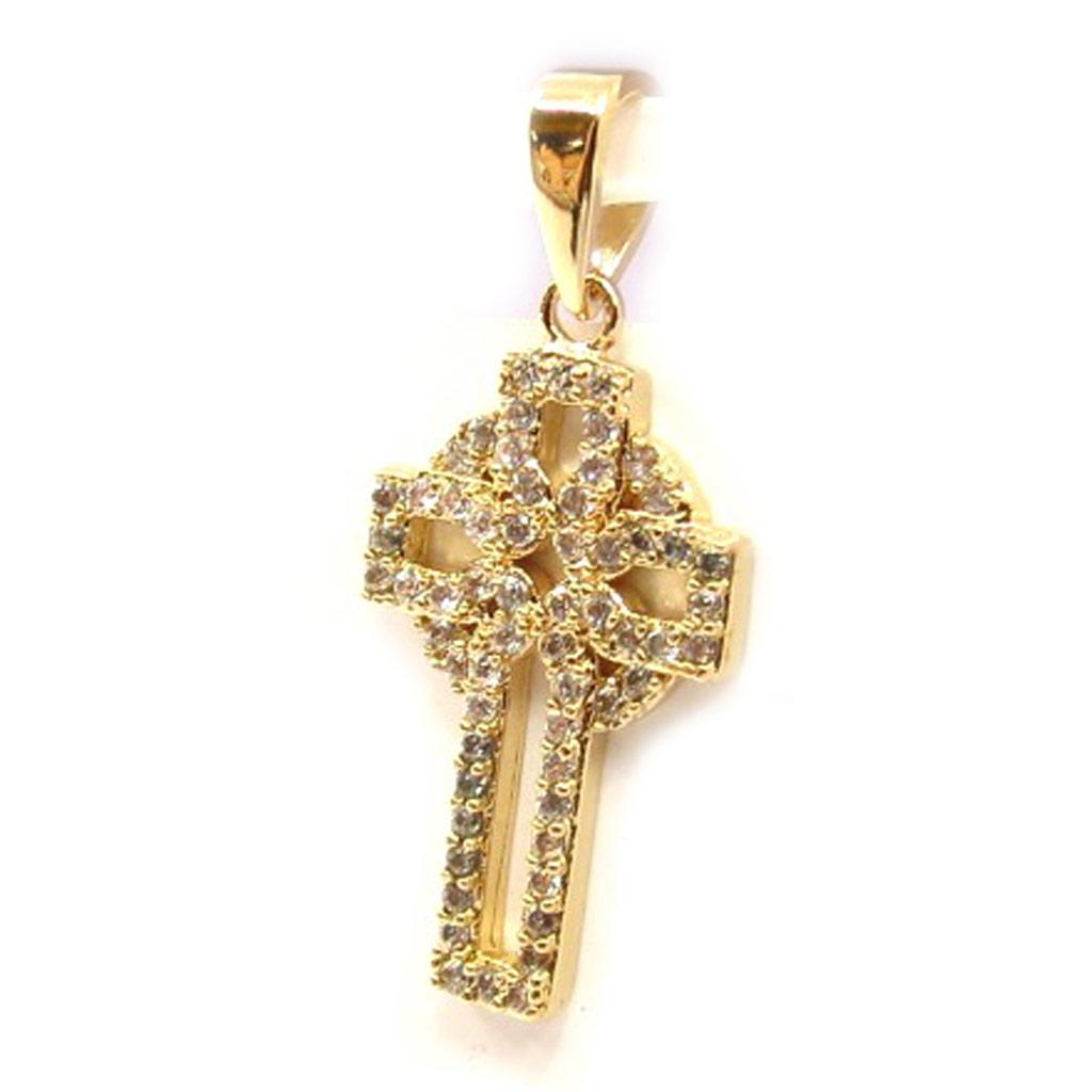 Les Trésors De Lily [K7157] - White Gold Plated 'Cross' Pendant