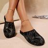 Fashion 2025 Brand Ladies Shoes Closed Toe Women's Slippers Fashion Outdoor New Plus Size Sequins Comfortable Best Seller Flat Slippers