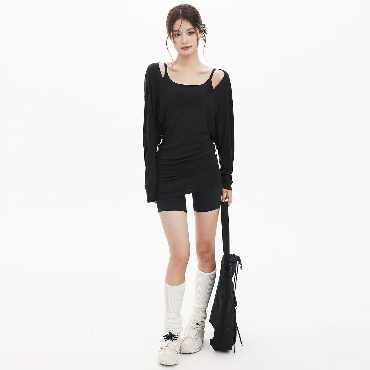 Women s Slimming U-Neck Long-Sleeve Yoga Top Small