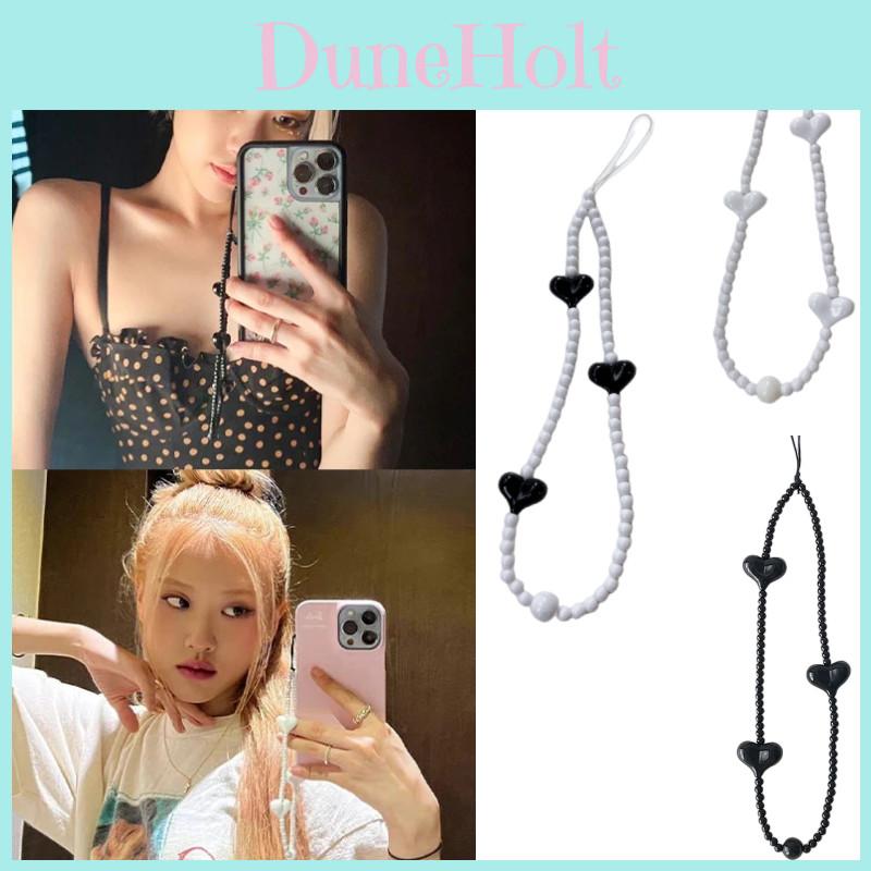 Same Blackpink Jennie Pink Love Mobile Phone Chain Anti Lost Rope Strap Hanging