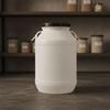 FoodGrade Barrel with Lid | Secure Lidded Opening, Food Grade Storage Barrel, for Utility Room White