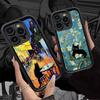 Black Cat Van Gogh Silicone Soft Phone Case For IPhone 17 16 14 13 12 11 15 Pro Max Plus Air Cover