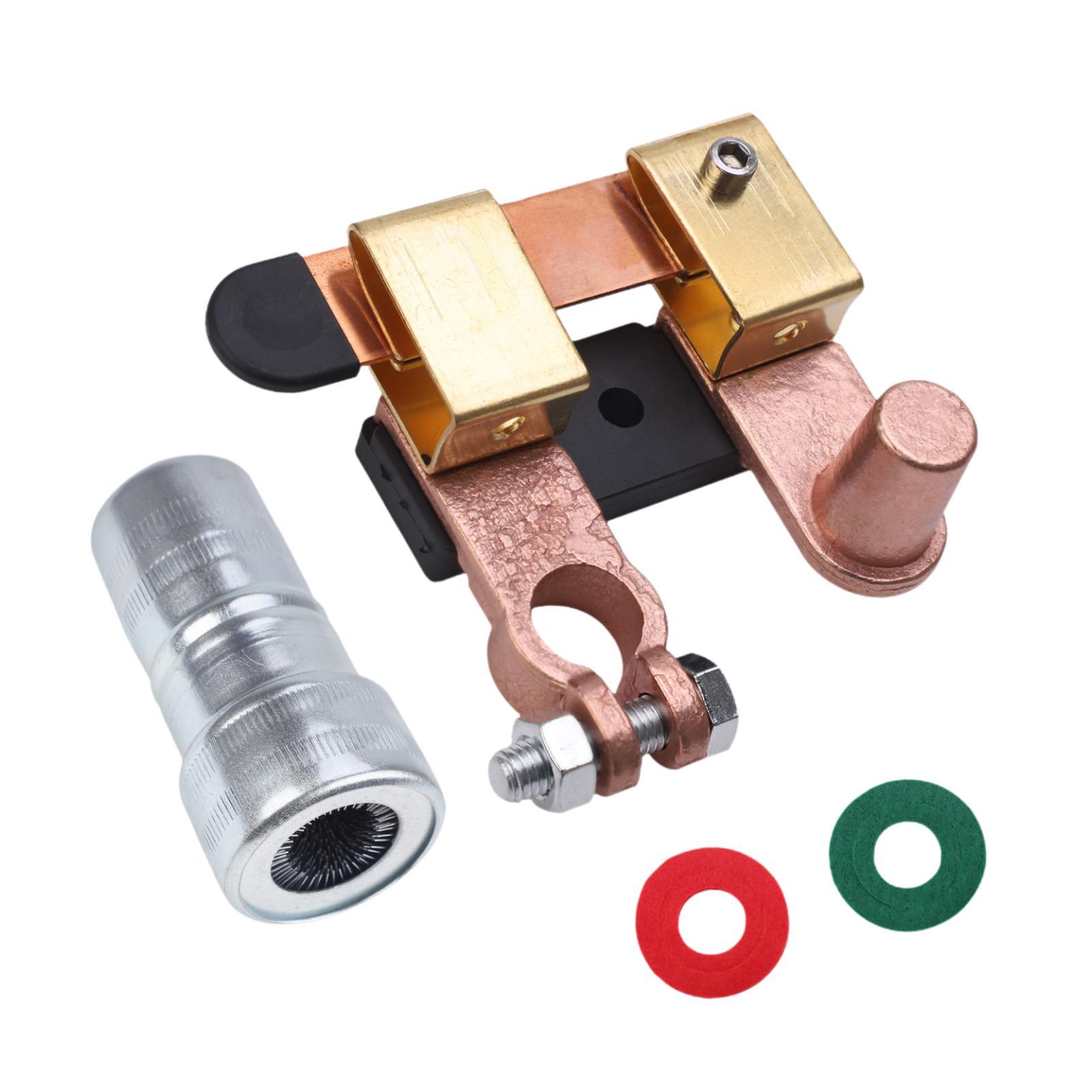Power Disconnect Switch Heavy Duty Brass Plastic Battery Isolator Cut Off Device Automotive Marine for Vehicle Protection Negative