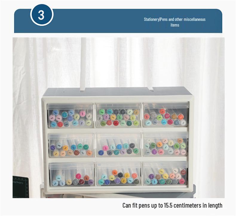 Combinable Drawer-Style Compartment Box for Screws, Parts, Building Blocks, and Electronics