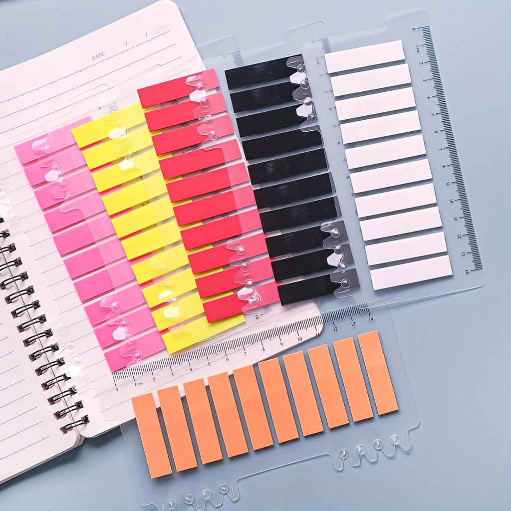 200pcs Transparent PET Index Labels - Color-Coded Sticky Notes with Rounded Corners, Waterproof & Durable for School, Office, Home Organization