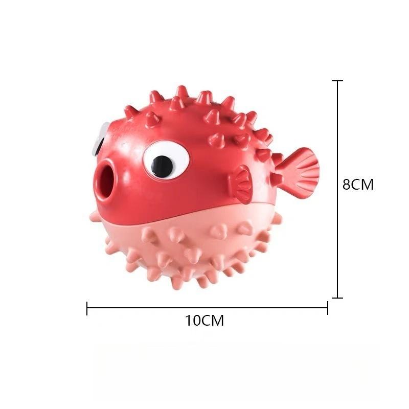 

Bouncing Fish Dog Toy with Fun Sound Leak Ball TPR Material for Boredom Relief Biting Resistance Teeth Grinding XS червоний