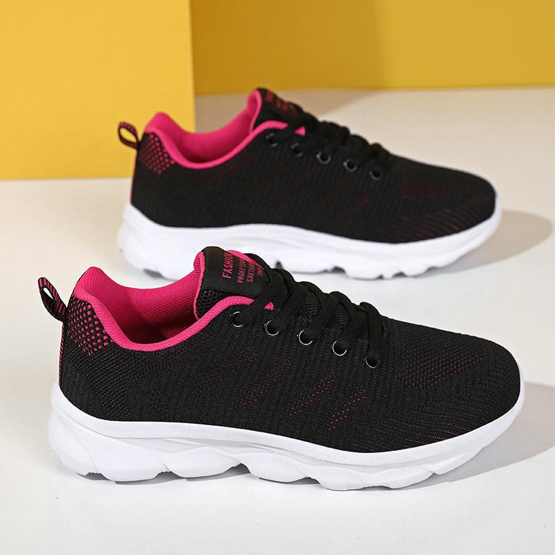Spring and Autumn Ultra-light Fly-woven Sneakers, Lightweight Soft-soled Running Shoes, Mother Morning Exercise Cloth Shoes, Fitness Shoes