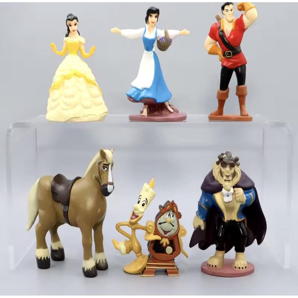 Belle en het Beest Beeldjes Set van 6, 10-12 cm Hars Verzamelaar Beeldjes, Prachtig Cadeau