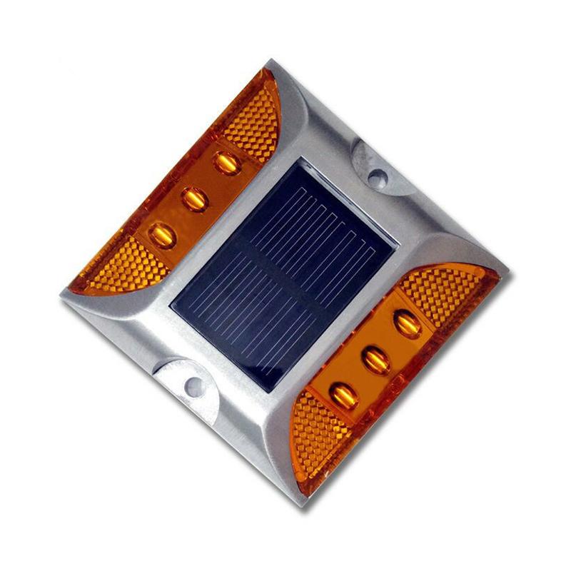 

Aluminum Ip68 Waterproof Led Solar Powered Road Courtyard Path Signal Warm Light жовтий