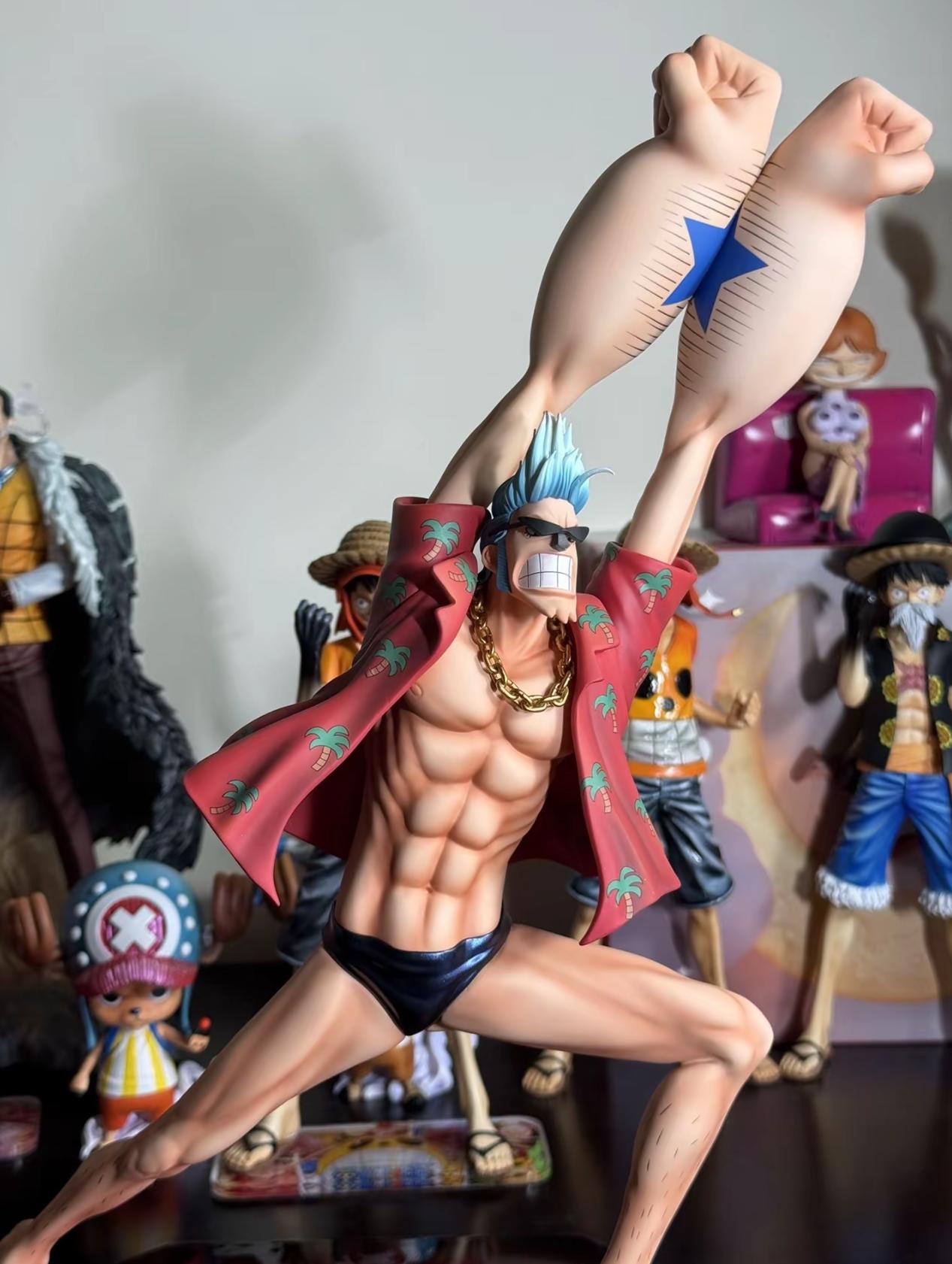 

One Piece Frankie Straw Hat Crew Two years ago Can be move PVC Anime Figure 13.77Inch/35cm Favorites Table setup Playthings Gifts No box