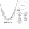 Fashionable Zircon Earrings & Necklace Set - Colorful Flower Design, Fresh Jewelry with Trendy Collarbone Chain