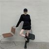 Waist-Cinching Slimming Long-Sleeve Hooded Dress: 2025 French-Korean Style Campanula Skirt for Autumn Women