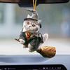 Cat-Shaped Pendant Car Hanging Decoration with Lanyard Easy To Hang Non-Fading Auto Rearview Mirror Hanging Ornament