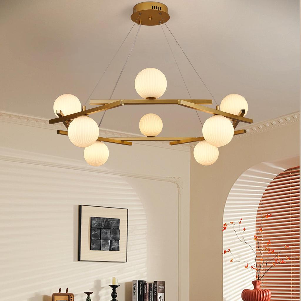 Nordic Modern Luxury Chandelier - Minimalist Living Room, Bedroom & Restaurant Lighting Fixture with Unique, Atmospheric Design.