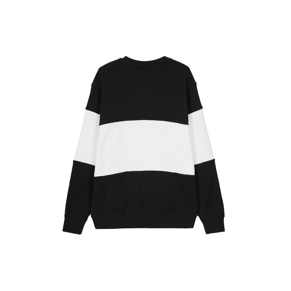 Nike Colorblock Crew Neck Sweatshirt Men Tops Black White FB7849-010