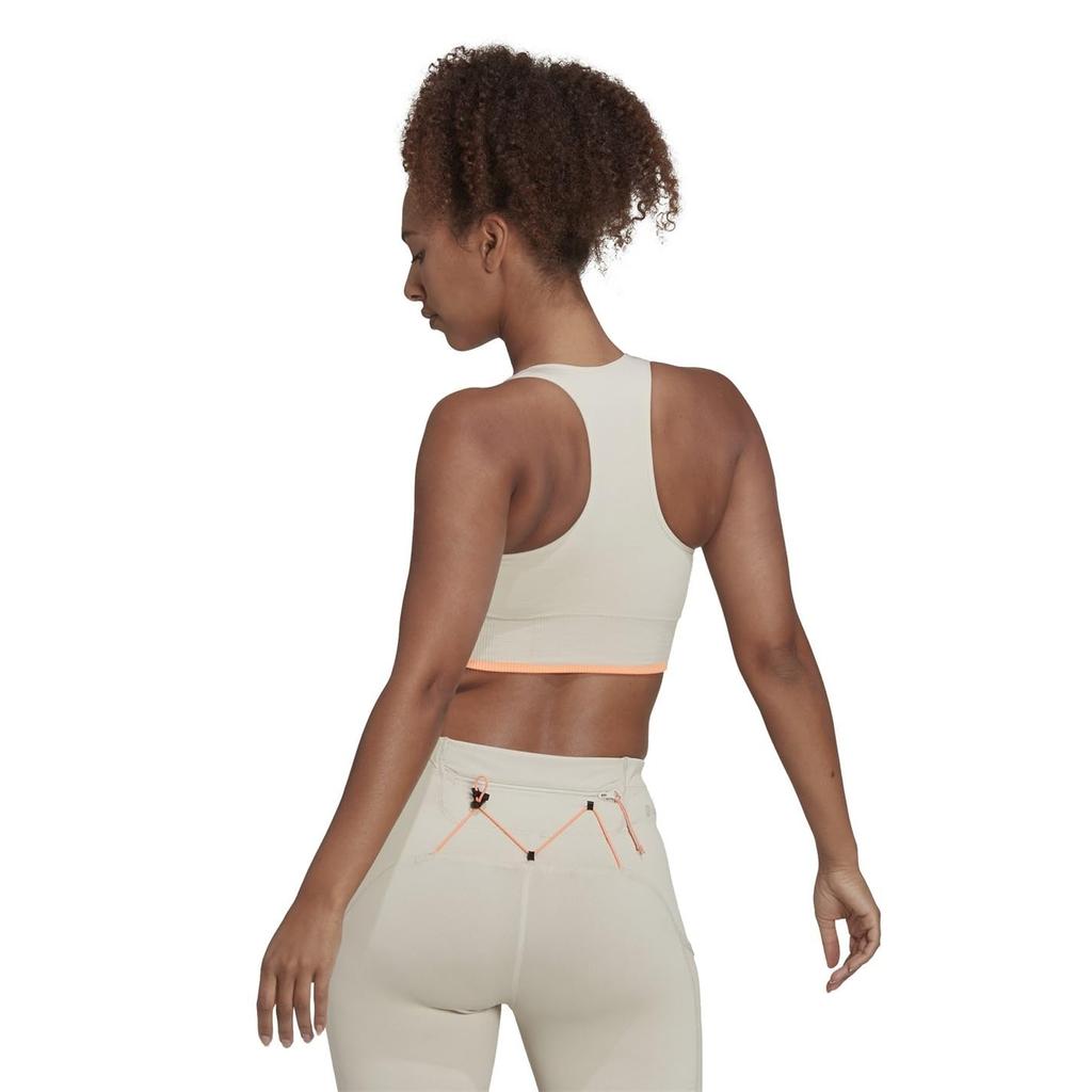 Adidas TF570 Sports Medium Seamless Merino Wool Running Orange Size M Women's Bra, Support, Bra, Alumina/Beam (HL8599),