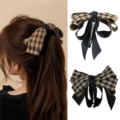 Banana Hair Clips Women Bow Headwear Banana Hairpin Korean Fabric Art Hairgrips Simple Hair Barrettes Headband Headwear