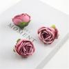 Retro Rolled Edge Silk Rose Flower, Artificial DIY Material for Gift Box, Decoration, and Wedding Arrangement
