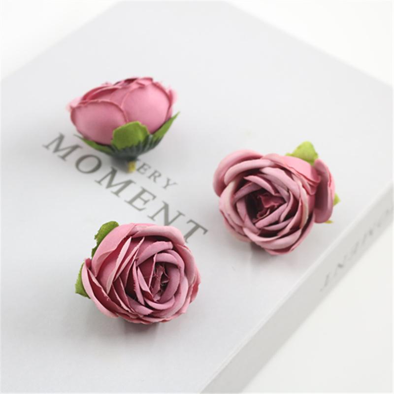 Retro Rolled Edge Silk Rose Flower, Artificial DIY Material for Gift Box, Decoration, and Wedding Arrangement