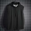 Men's Hooded Sleeveless Casual Tank with Lace-Up Design