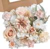 Artificial Flower Combination Box Set, Pink Silk Artificial Rose Bride Bouquet for Outgoing/Indoor DIY Center Piece Flowers for