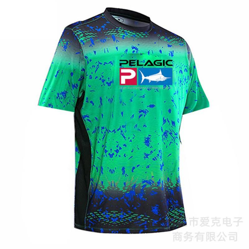 Pelagische Angelbekleidung Sonnenschutzkleidung Kurzärmeliges Outdoor-Sportbekleidung Weicher Stoff Schnelltrocknendes Rundhals-T-Shirt
