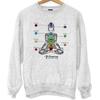 Sweatshirt - Chakras - Humour Fun - Round Neck - Long Sleeves - White