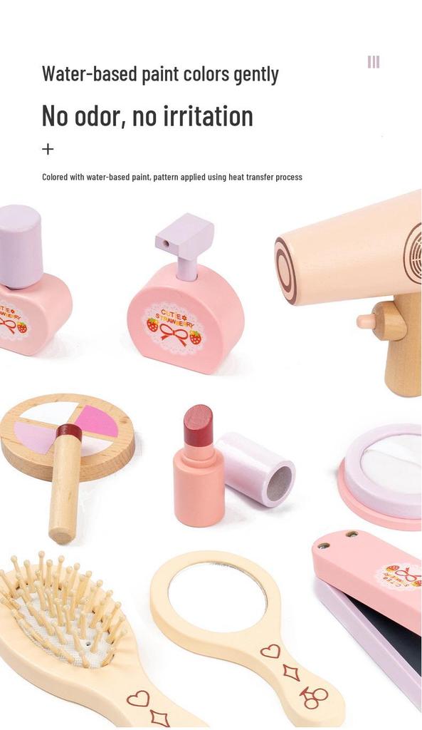Children’s Wooden Princess Vanity Set with Jewelry Box