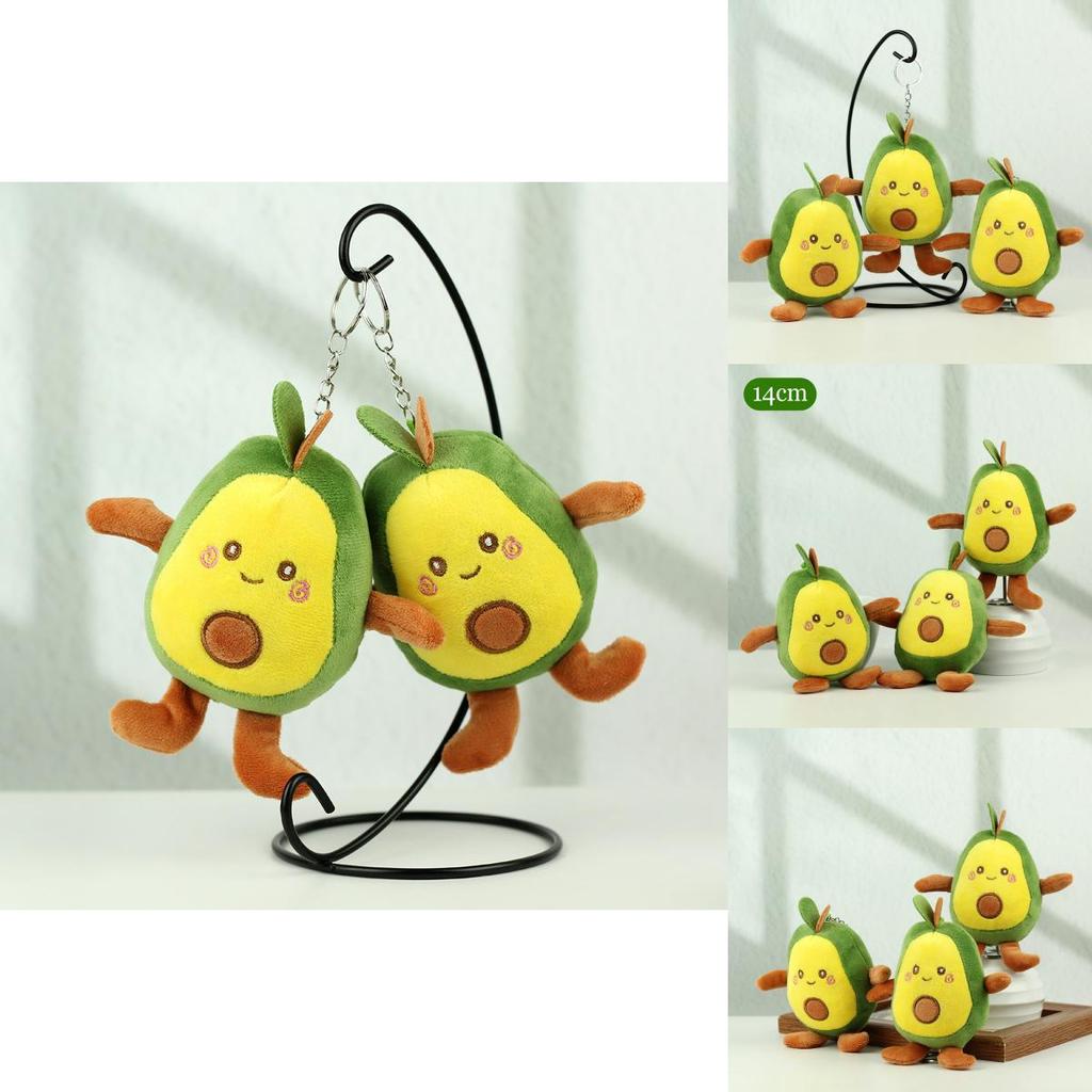 Charming Four-inch Avocado Stuffed Toy Keychain Ideal For Kids Backpack Accessories