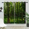 2pcs/set Blackout Curtains Sunny Forest Natural Green Space Landscape Polyester Window Bedroom Kitchen Home Interior Curtains