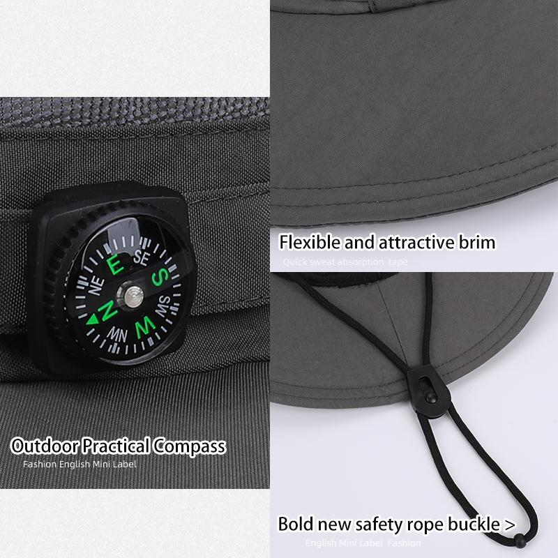 6146-New summer sun protection hat for ladies, quick-drying, waterproof and breathable wide-brimmed fishermanhatformenfishingand