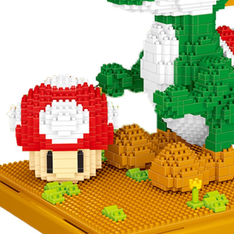 Non-Toxic Micro Building Blocks Toys Cartoon Mini Figures Yoshi Mario Diy Small Particle Blocks Game Kids Gifts