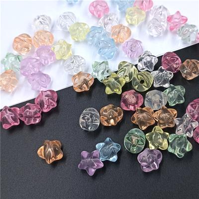Orecchini Perline Sciolte Bracciale Creazione Gioielli Acrilici Stella a Cinque Punte Trasparente Tridimensionale per Collana 10pz