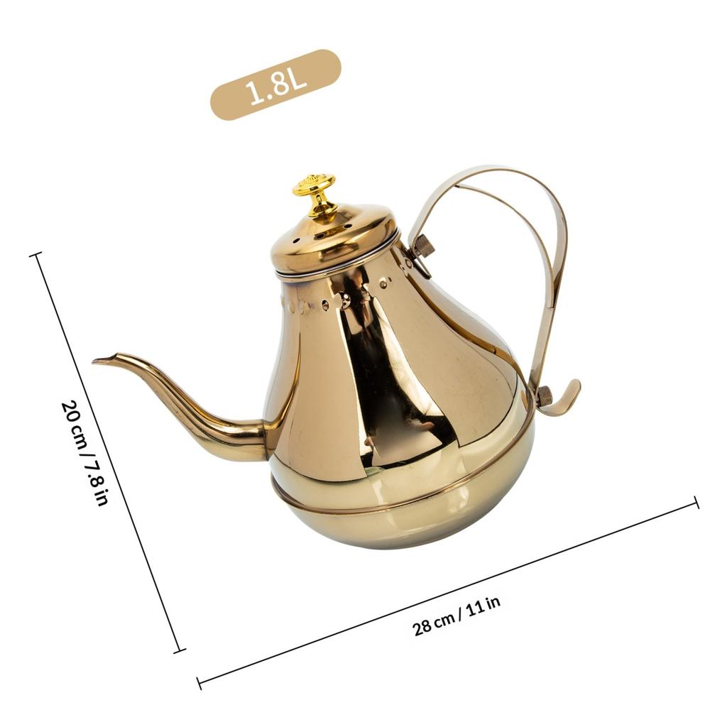 Large Capacity Stainless Steel Tea Kettle Milk Tea Pot Heat Resistant Ergonomic Handle Lightweight Elegant Design Home Portable