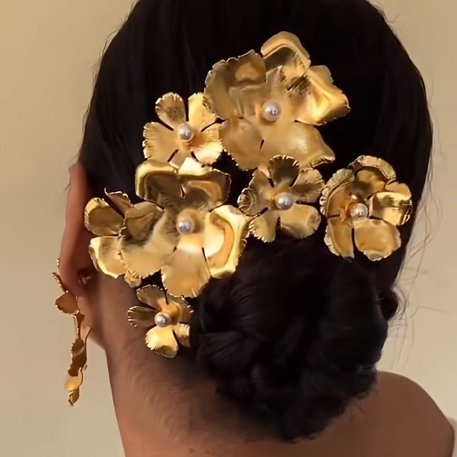 3Pcs Comb Retro Court Luxury Noble Hairclip Elegant Deluxe Pearl Flower French Style Hair For Women Fashion Hair Accessories