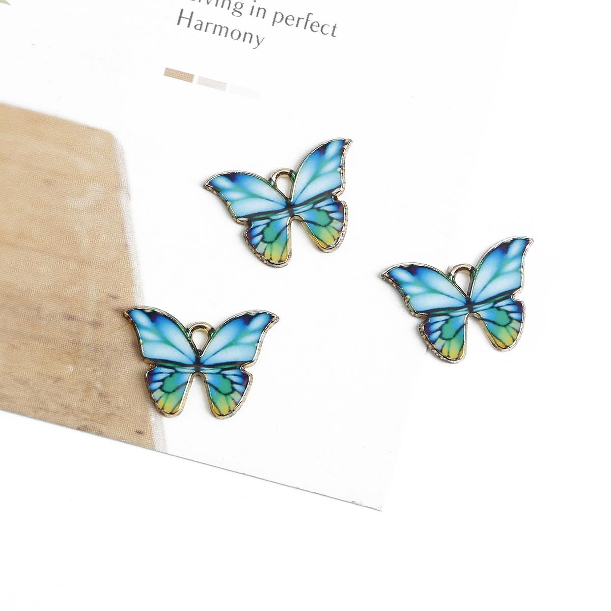 

4 шт. металлическая эмаль бабочка подвески кулон для изготовления ювелирных изделий DIY ожерелье серьги аксессуары 09