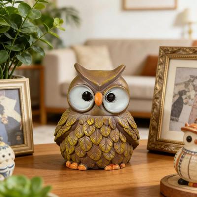 Creative Resin Owl Ornament for Living Room Decor
