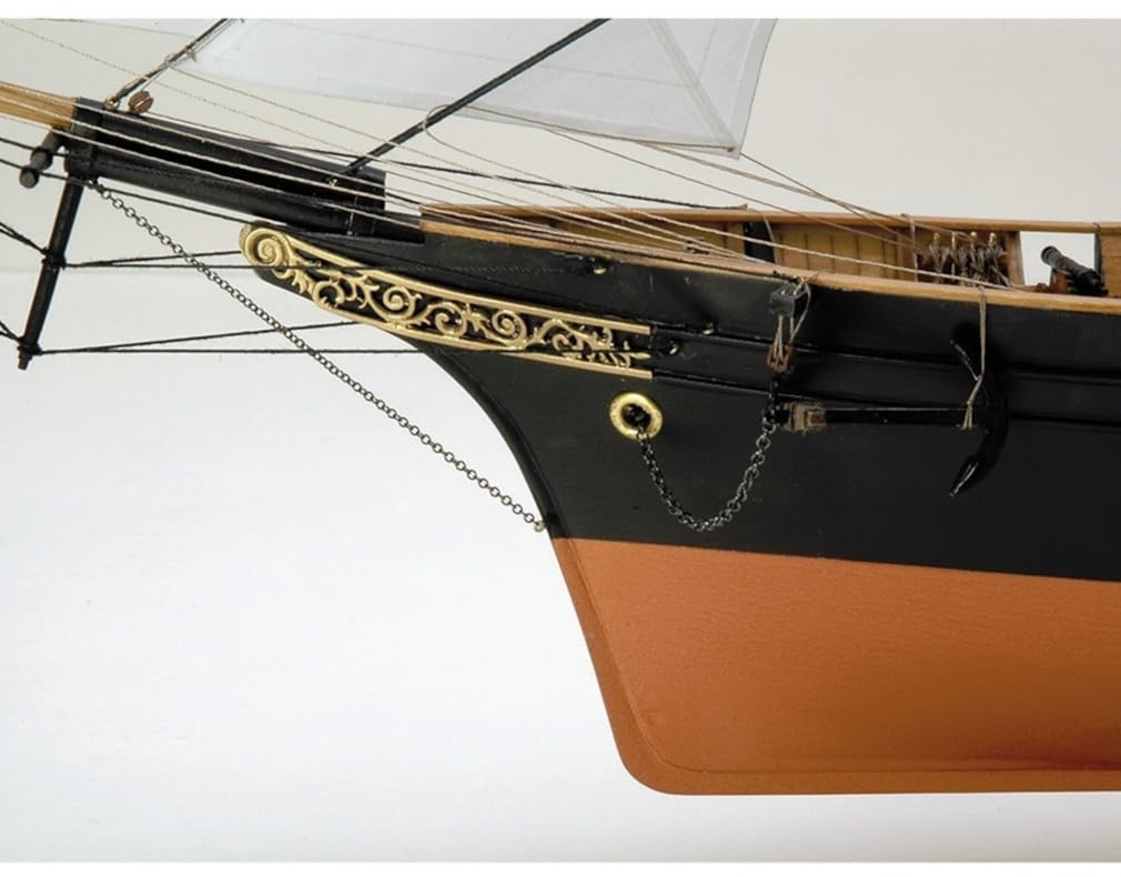 Woody Joe 1/75 Kanrin Maru (with sails) Wooden Model Assembly Kit (Ship)