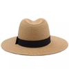 Summer sunscreen straw hat men's sunshade Panama top hat soft straw woven wide brim sun hat travel beach hat women