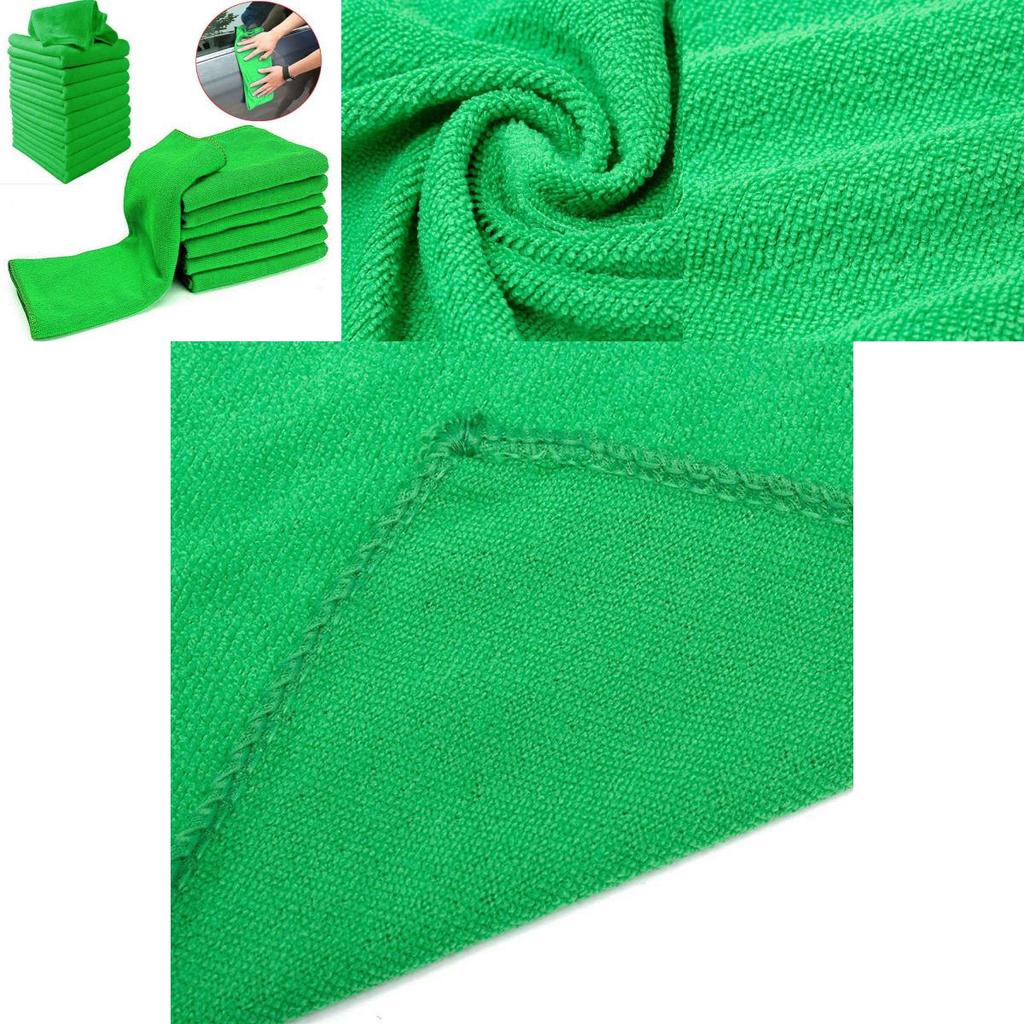 Luxurious Green Microfiber Washcloths For Auto Car Care And Soft Cleaning Towels