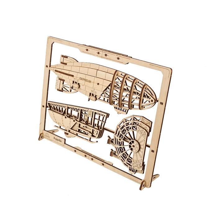 Ugears Zeppelin 2.5D Puzzle 70208 Holz 3D Puzzle Kein Kleber oder Werkzeug für Bastelarbeiten erforderlich
