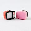 Retro TV LED-nyckelring Mini-TV-hänge med ljud, lysande nyckelring, ryggsäcksberlock för mörkersikt, roliga tillbehör