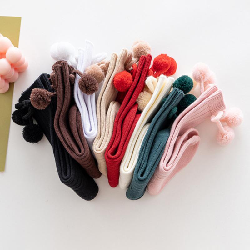 Kids Socks Mid Length Socks Solid Color Cute Baby Socks