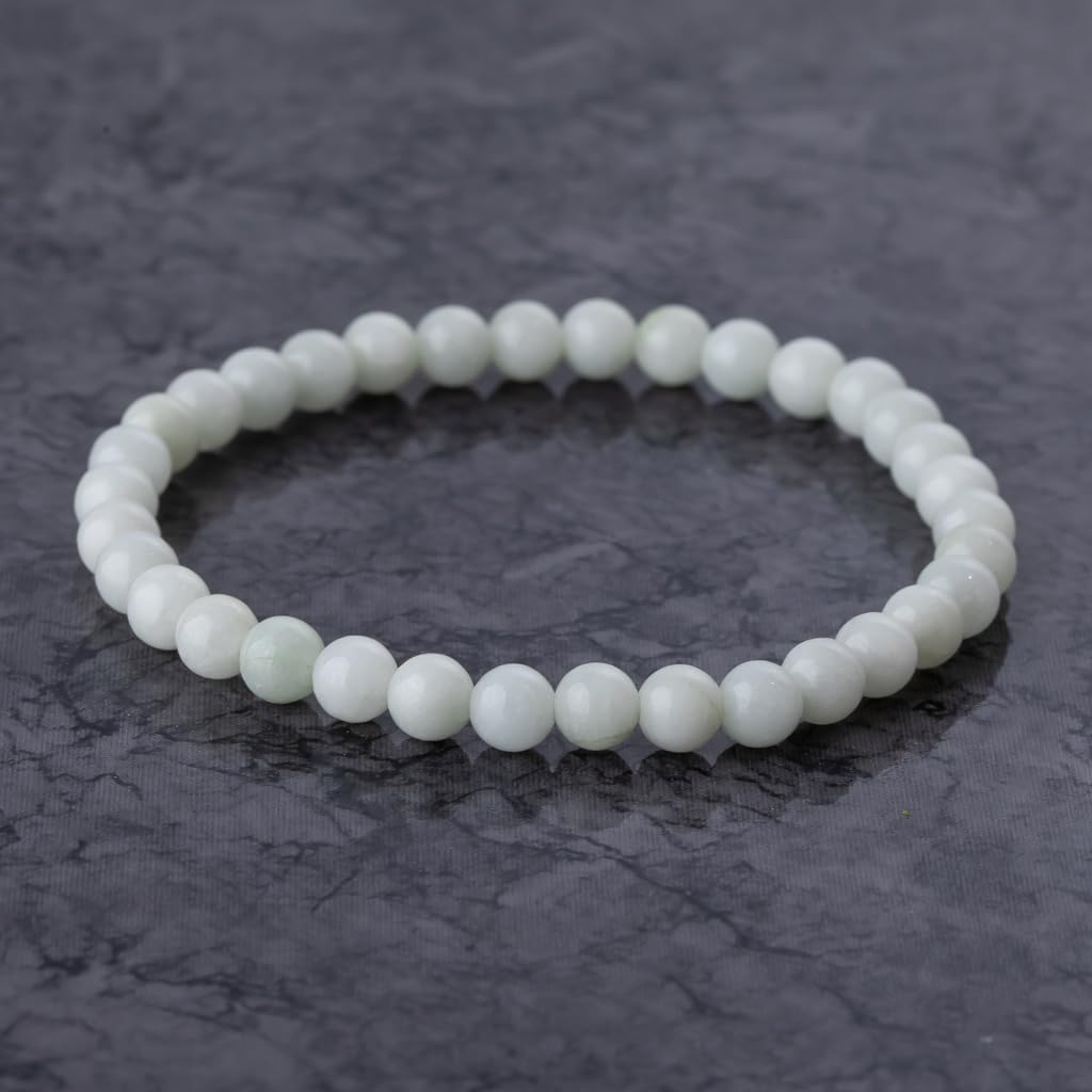 18cm White Itoigawa Natural Jadeite Japanese National Jomon Power Stone Jadeite Workshop Special Paulownia Wood Quality Certificate ABR0880 (6mm