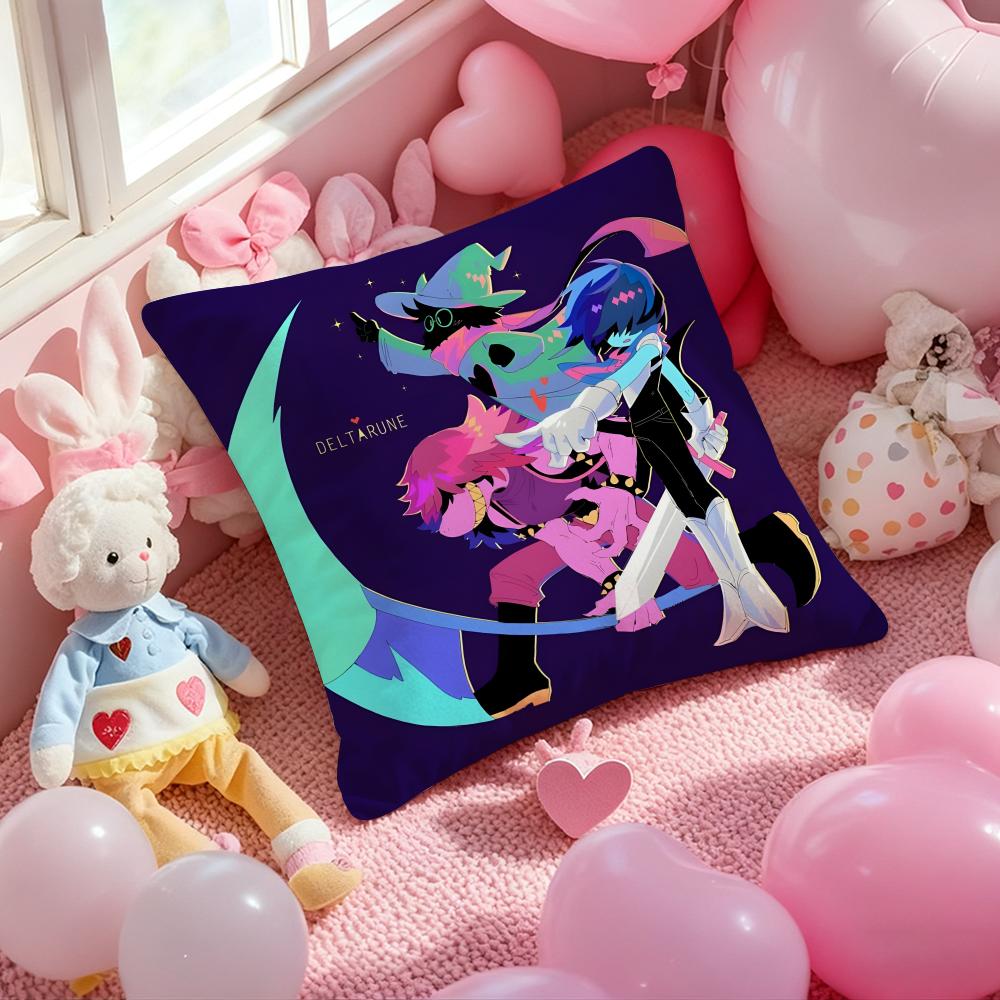 Game Deltarunne Cushion Cover Pattern Printed Pillowcase for Living Room Sofa Cushion Cover & Bedroom Decor