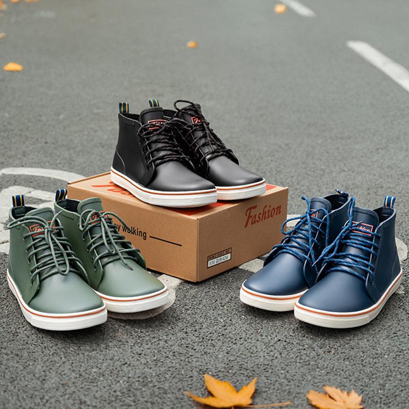 New Cooking Fashion Rain Boots for Men Ankle Man Shoes Chef Kitchen Low Short Designer Plastic Galoshes City Garden Work